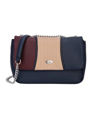 Alba Flapover Colour Block Bag | Navy