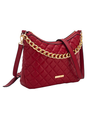 Innsbruck Quilted Hobo Bag | Red