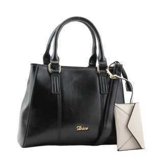 Lunar Top Handle & Mini Purse Bag | Black