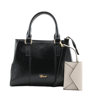 Lunar Top Handle & Mini Purse Bag | Black