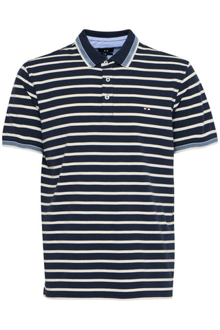 Peter Stripe Polo | Navy Salute