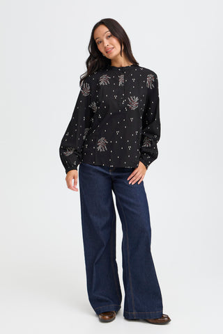 Brea Shirt | Black Embroidery