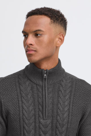 Basim Half Zip  | Charcoal Mix