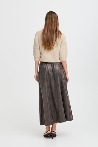 Dimion Skirt | Brown Vegan Leather
