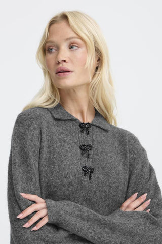 Omea Polo Dress | Dark Grey Melange