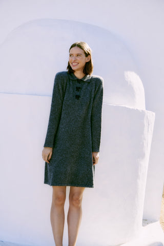 Omea Polo Dress | Dark Grey Melange