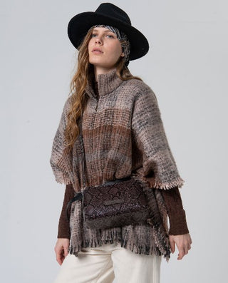 Plaid Poncho  | Chocolate