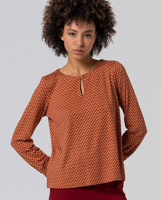 Round Neck Blouse  | Orange
