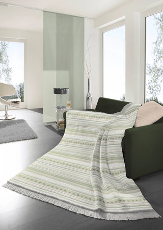 Cotton Home Throw Kian Stripe | Green
