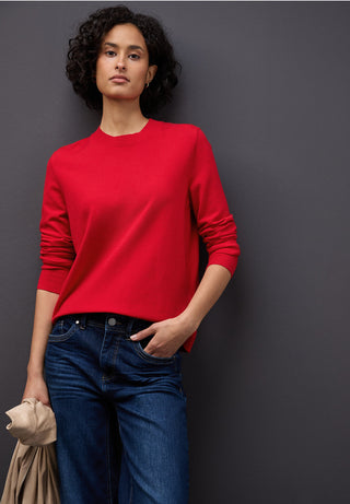 Basic Round Neck  | Racing Red