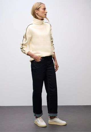 Polo Neck Sweater | Soft Beige
