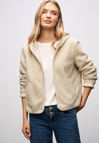 Teddy Hooded Jacket | Soft Warm Beige