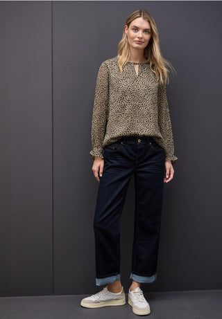 Chiffon Leopard Print Blouse | Sanded Beige