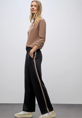 Straight Leg High Waist Trouser | Black