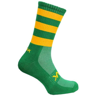 Atak Sports Shox Midleg Football Socks Green Amber