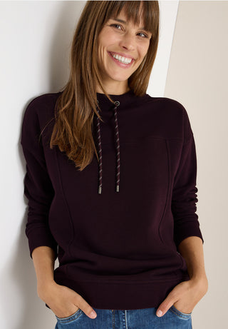 Funnel Neck Sweater | Eggplant