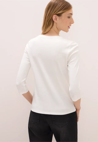 Basic V Neck Tee | Vanilla White