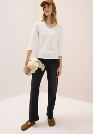 Basic V Neck Tee | Vanilla White