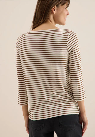 Stripped Boatneck | Oat Milk Beige