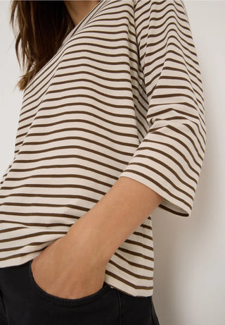 Stripped Boatneck | Oat Milk Beige