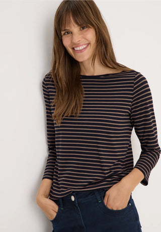 Stripped Boatneck | Urban Dark Blue Cocoa Taupe