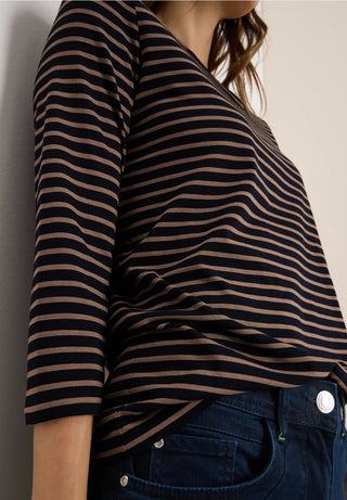 Stripped Boatneck | Urban Dark Blue Cocoa Taupe
