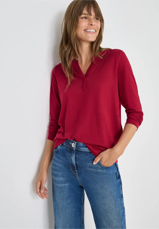 V Neck Shirt | Beaujolis Red