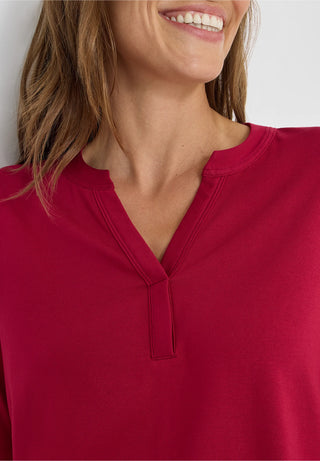V Neck Shirt | Beaujolis Red