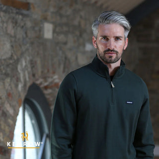 Caleb Half Zip Jumper | Dark Olive