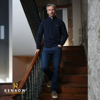 Caleb Half Zip Jumper | Navy Blue