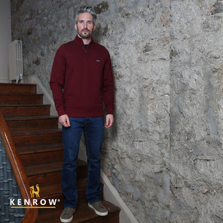 Caleb Half Zip Jumper | Ruby