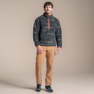 Men's National Trust Rawthey Half Zip Fleece | Woodland Green Print