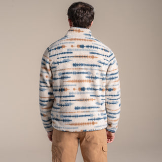 Men's National Trust Rawthey Half Zip Fleece | Ecru Print