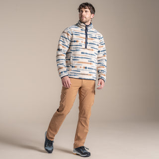 Men's National Trust Rawthey Half Zip Fleece | Ecru Print