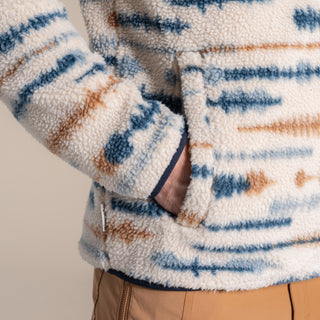 Men's National Trust Rawthey Half Zip Fleece | Ecru Print