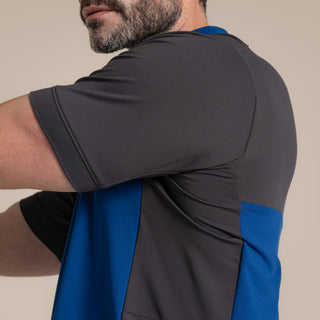 Men's NosiLife Avro Golf Short Sleeved Polo Top | Dark Iron / Deep Marina