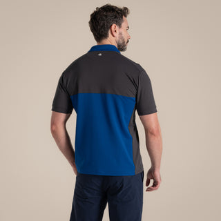 Men's NosiLife Avro Golf Short Sleeved Polo Top | Dark Iron / Deep Marina