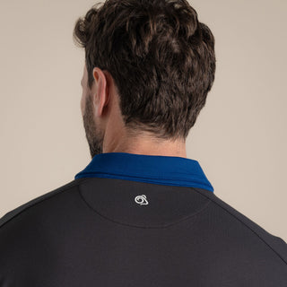 Men's NosiLife Avro Golf Short Sleeved Polo Top | Dark Iron / Deep Marina