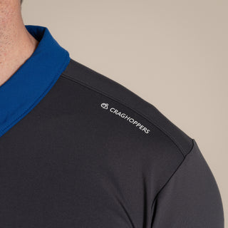 Men's NosiLife Avro Golf Short Sleeved Polo Top | Dark Iron / Deep Marina