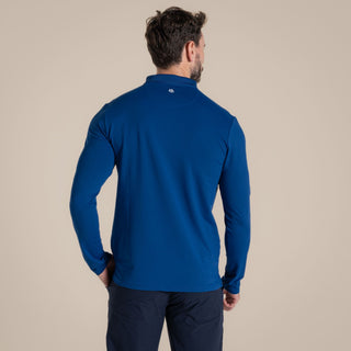 Men's NosiLife Bramshaw Golf Long Sleeved Polo Top | Deep Marina