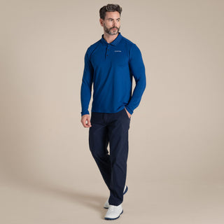 Men's NosiLife Bramshaw Golf Long Sleeved Polo Top | Deep Marina