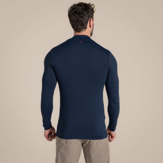 Men's NosiLife Golf Long Sleeved Mock Neck Top | Blue Navy
