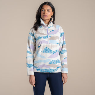 Women's Annjela Half Zip Fleece | Ecru Print