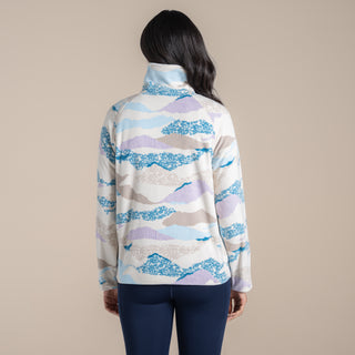 Women's Annjela Half Zip Fleece | Ecru Print