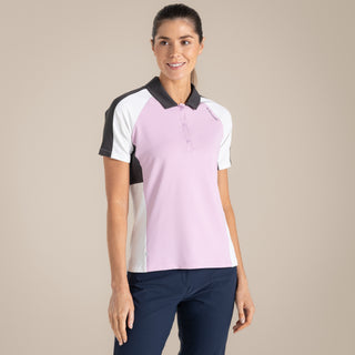 Women's NosiLife Hazelmere Golf Short Sleeved Polo Top | Orchid / White