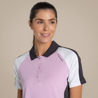Women's NosiLife Hazelmere Golf Short Sleeved Polo Top | Orchid / White