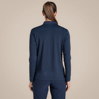 Women's NosiLife Thornbury Golf Long Sleeved Polo Top | Blue Navy