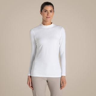 Women's NosiLife Golf Long Sleeved Mock Neck Top | White