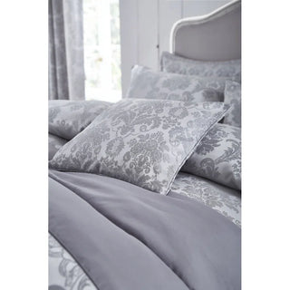 Damask Jacquard Duvet Cover Set | Silver