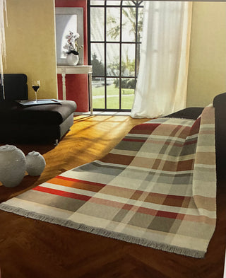 Cotton Home Throw Panel Check | Red